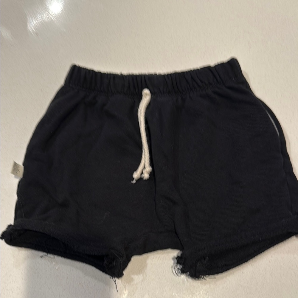 Black Relaxed Fit Drawstring Shorts